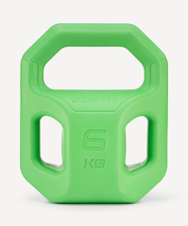 Гиря пластиковая Starfit DB-505, 6 кг, зеленый (2113752)