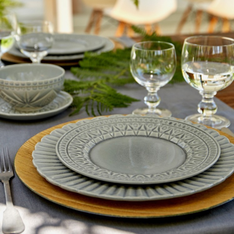 Блюдо на ножке STD301-00812R(00520W), 31 см, керамика, grey, Costa Nova Блюдо на ножке STD301-00812R(00520W), 31 см, керамика, grey, Costa Nova