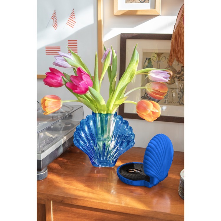 Ваза для цветов seashell, 18,5 см, голубая (78572) Ваза для цветов seashell, 18,5 см, голубая (78572)