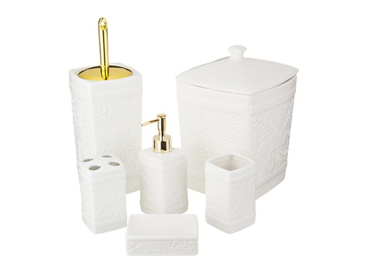 Набор для ванной комнаты 6 пр.:дозатор для мыла, подставка для мыла, подставка для зубных щеток , ст Porcelain Manufacturing (437-041) 