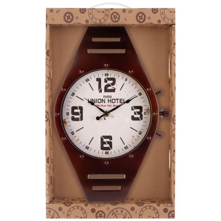 Часы настенные кварцевые "watch" цвет:черный 41*26 см циферблат 20,5 см Lefard (220-445)