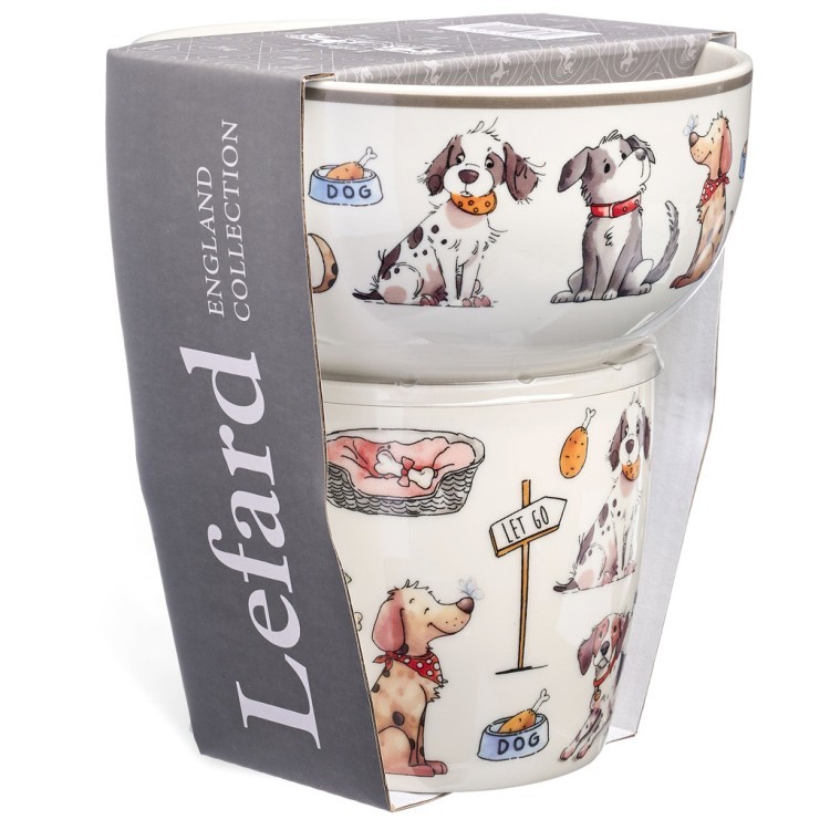 Набор для завтрака lefard "dogs", 2 пр.: салатник 500мл, кружка 345мл Lefard (260-1055)