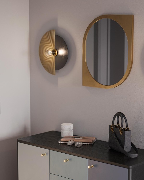 Зеркало настенное halver, 79,5х51,8 см, золотое (78196)