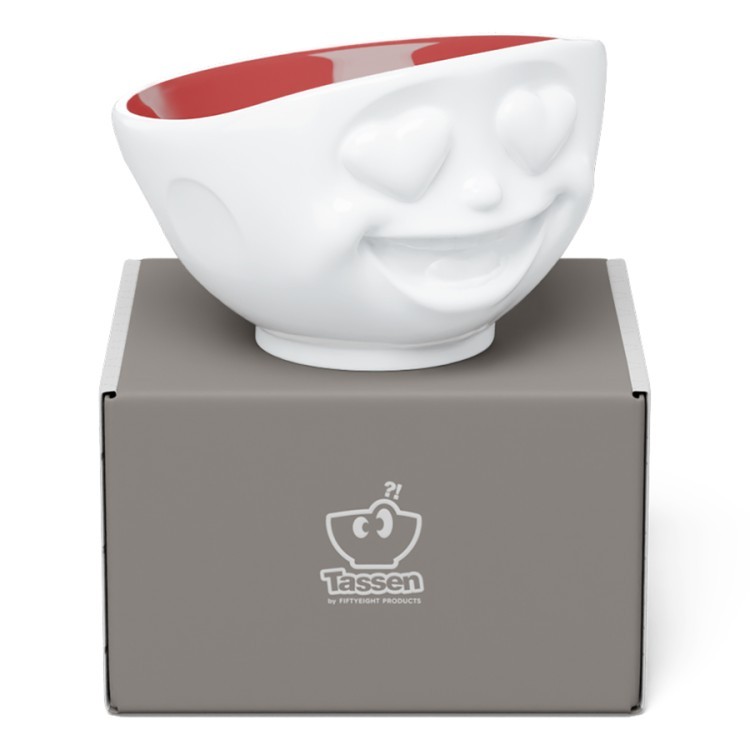 Чаша heartful, 500 мл, белая/красная (80245)