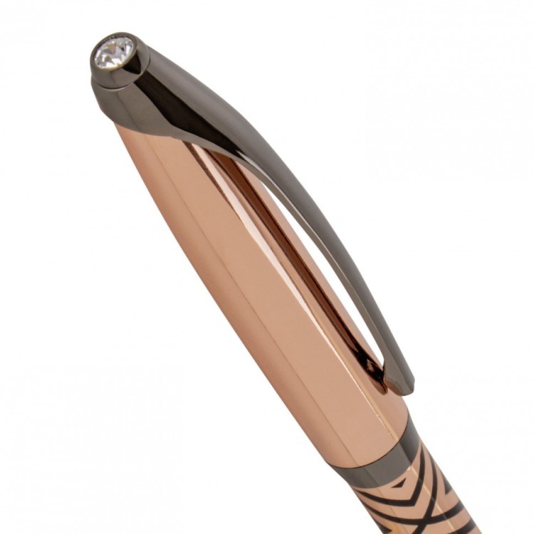 Ручка подарочная шариковая Galant DECORO корп. розовое золото оружейный металл синяя 143510 (1) (92003)