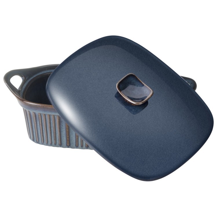 Форма для запекания с крышкой reactive blue 33*23*9,5/13 см 2000 мл Agness (780-146)