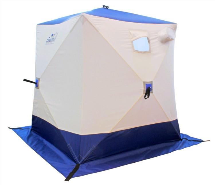 Зимняя палатка куб Следопыт 1,8*1,8 м Oxford 240D PU 2000 PF-TW-02/04 (белый/оранжевый) (55064)