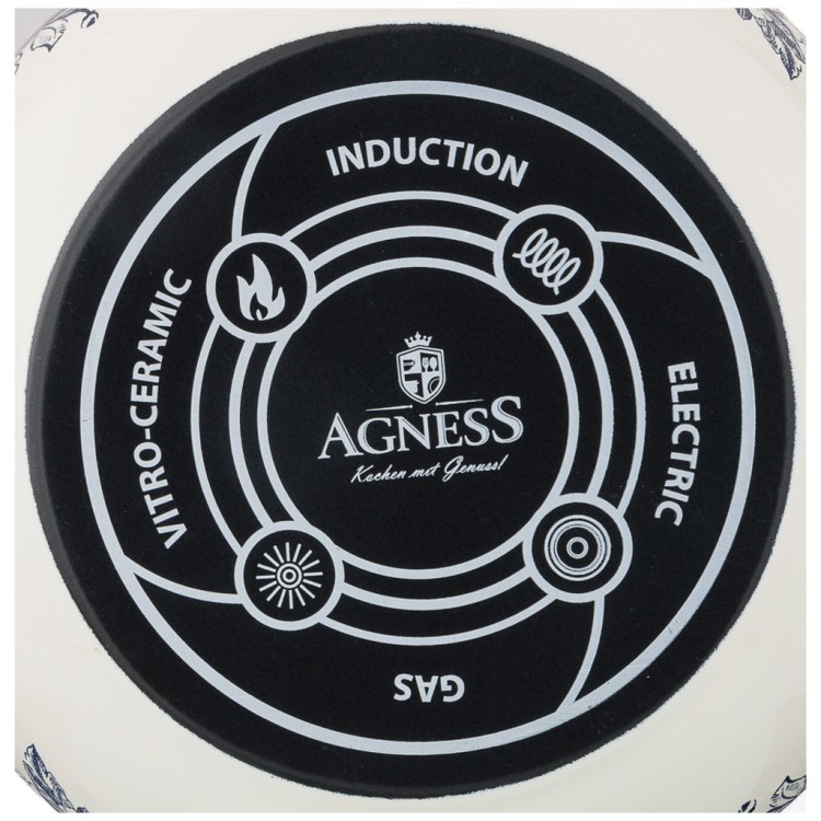 Кастрюля эмалированная agness с крышкой, серия винтаж 2,1л, диаметр=16см Agness (950-021) Кастрюля эмалированная agness с крышкой, серия винтаж 2,1л, диаметр=16см Agness (950-021)