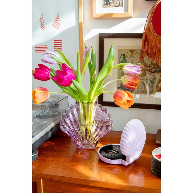 Ваза для цветов seashell, 18,5 см, лиловая (78574) Ваза для цветов seashell, 18,5 см, лиловая (78574)