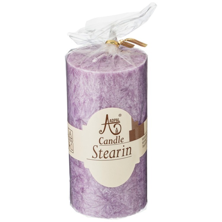 Свеча ароматическая стеариновая столбик высокий lavender диаметр 6 см высота 12 см Adpal (348-786)