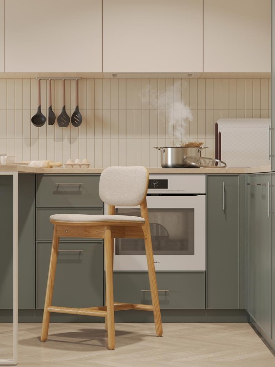 Стул полубарный saga, рогожка, бежевый (76417)