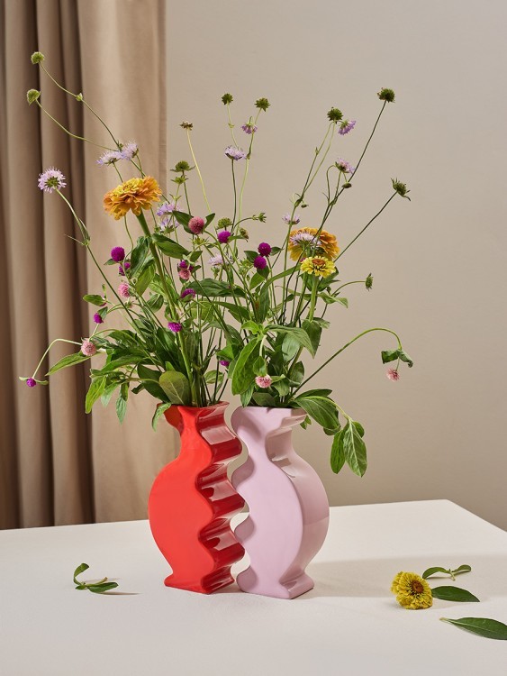 Набор из 2-х ваз love puzzle, 25 см, красная/розовая (79168)