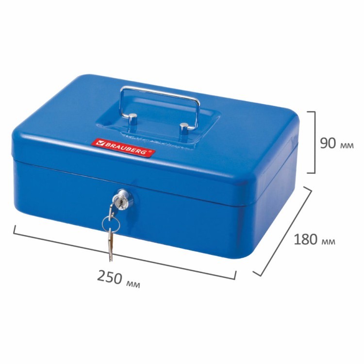 Ящик для денег Brauberg 90х180х250 мм синий 290335 (1) (71871) Ящик для денег Brauberg 90х180х250 мм синий 290335 (1) (71871)