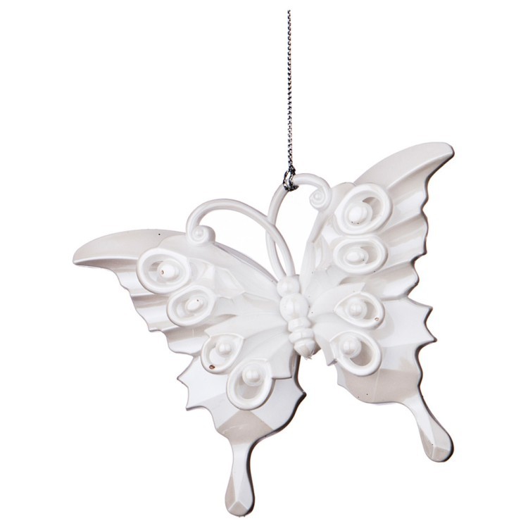 Декоративное изделие "бабочка" 12*9 см цвет: белый без упаковки Lefard (865-444)