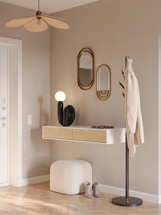 Зеркало настенное nomh, 26х51 см, золотое (78197)