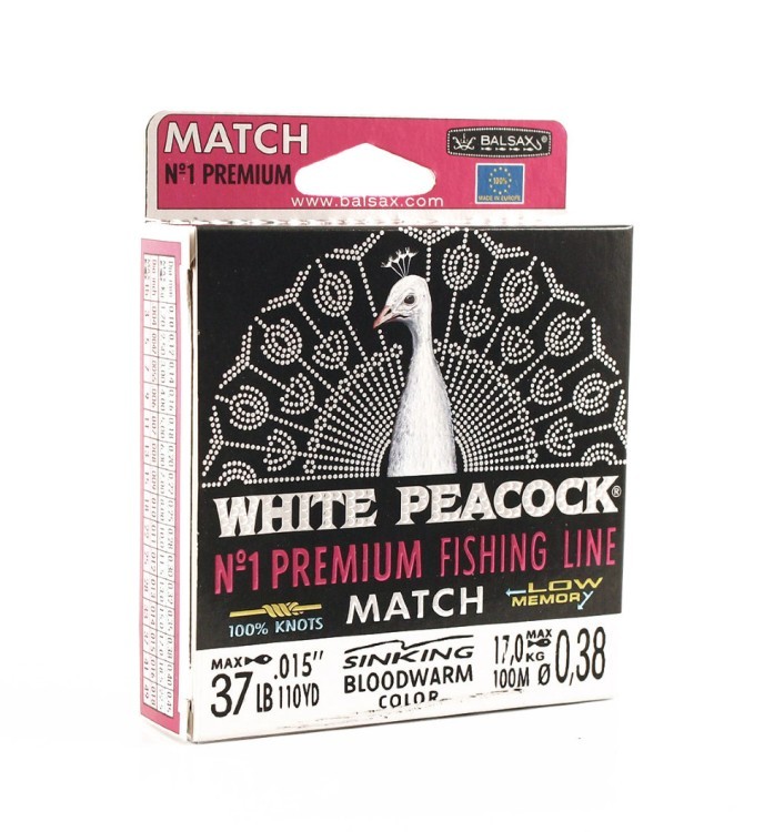 Леска Balsax White Peacock Match Box 100м 0,38 (17,0кг) (58723)