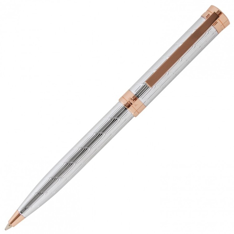 Ручка подарочная шариковая Galant ESQUISSE корпус серебристый розовое золото синяя 143511 (1) (92004)