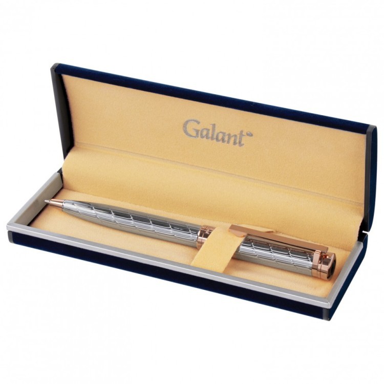 Ручка подарочная шариковая Galant ESQUISSE корпус серебристый розовое золото синяя 143511 (1) (92004)