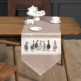 Дорожка на стол "family farm", 45х145см, капучино, кайма 100% хлопок,твил Lefard (850-749-33)