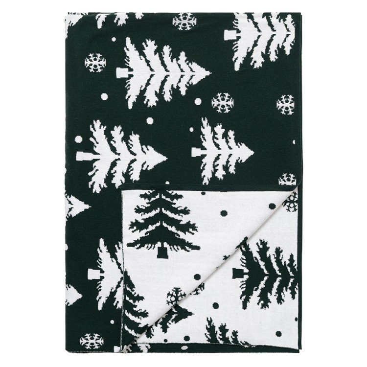 Плед вязаный с новогодним рисунком Морозный Лес
из коллекции new year essential,130х180 см (80856)