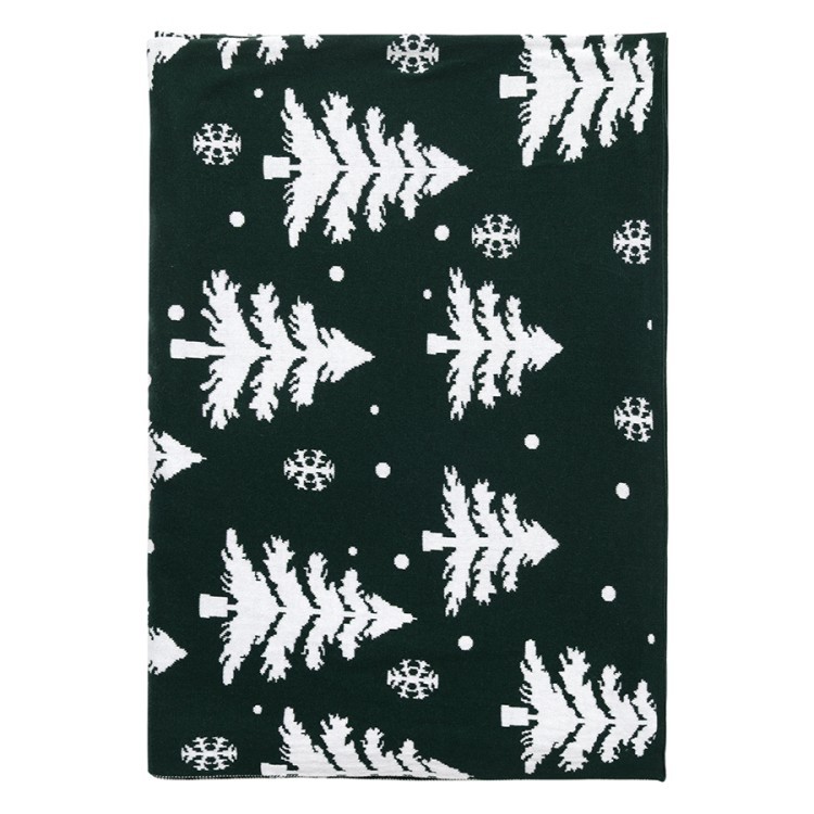 Плед вязаный с новогодним рисунком Морозный Лес
из коллекции new year essential,130х180 см (80856)