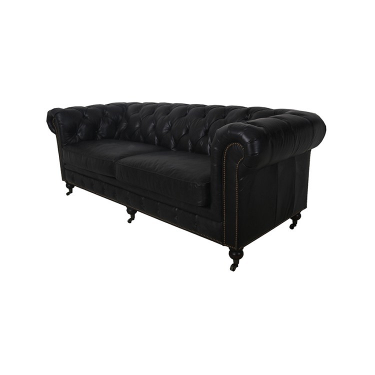 Диван 880A-3D/#76, Кожа, Black, ROOMERS FURNITURE