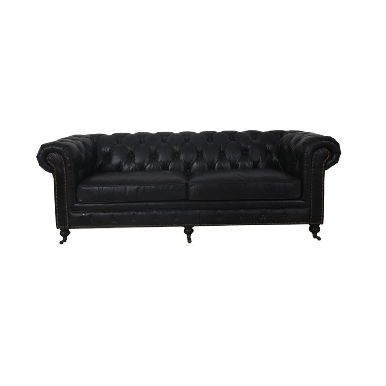 Диван 880A-3D/#76, Кожа, Black, ROOMERS FURNITURE