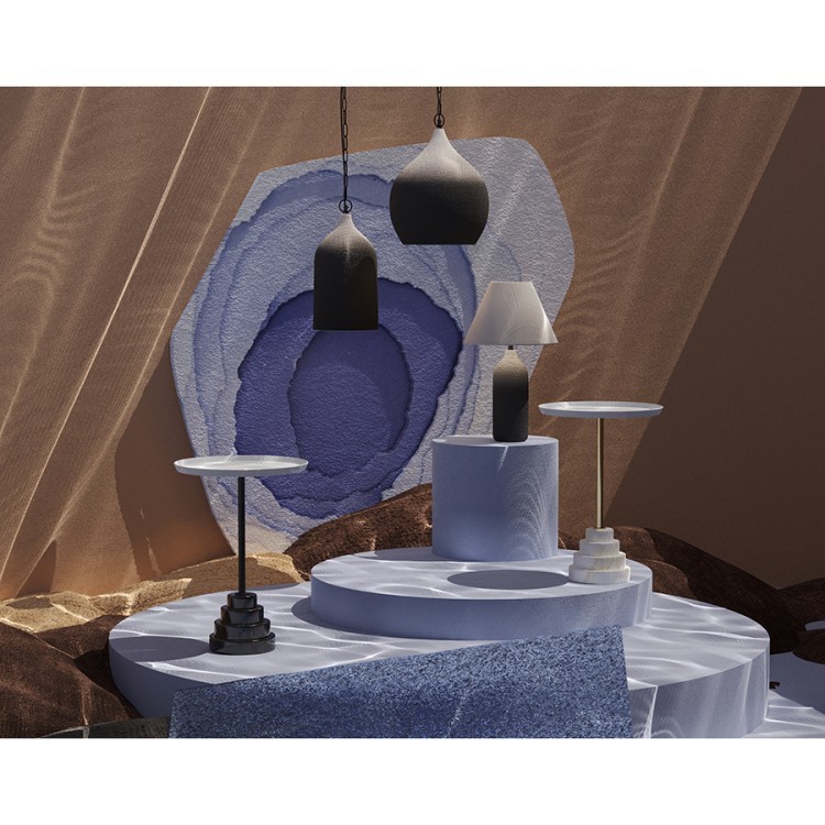 Светильник подвесной sustainable collection, D22х39 см, черный/белый (76552)