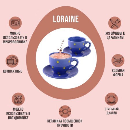Чайный набор 4пр Loraine ГОЛУБОЙ LR (30450-6) Чайный набор 4пр Loraine ГОЛУБОЙ LR (30450-6)