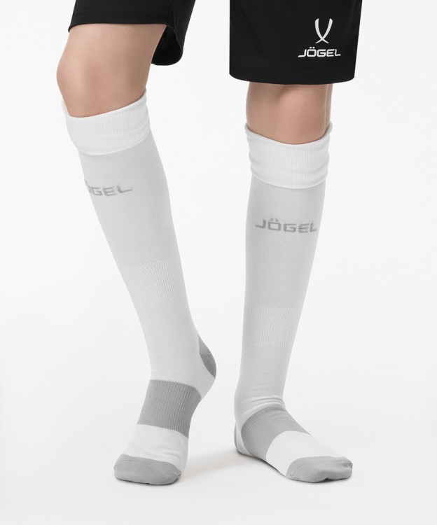 Гетры футбольные JOGEL CAMP BASIC SOCKS 00, белый/серый/серый (2129125)