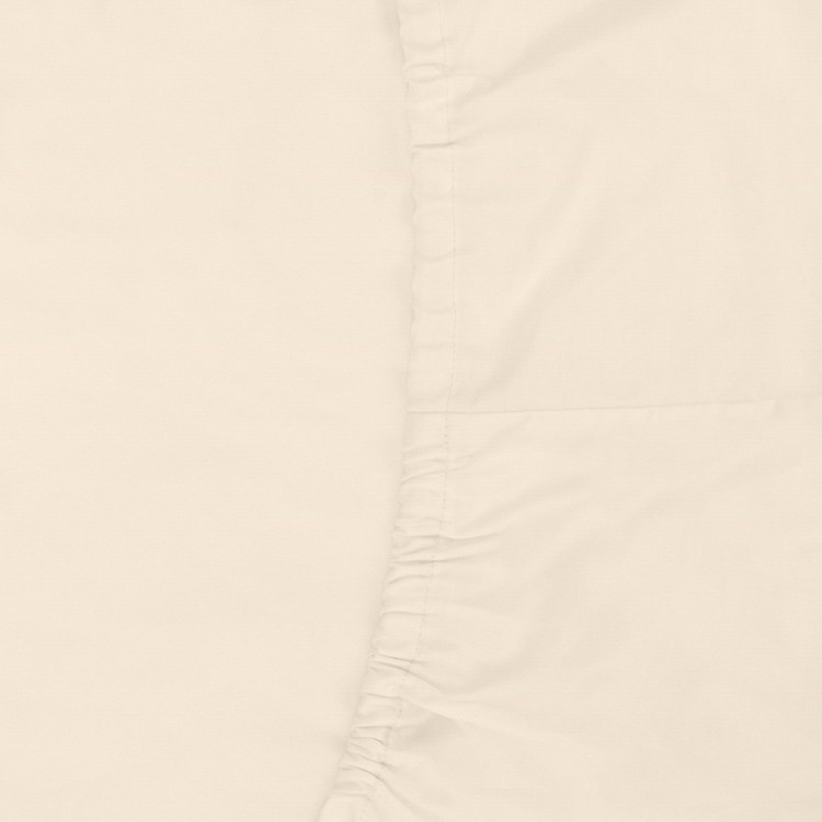 Простыня на резинке из сатина кремового цвета из коллекции essential, 180х200х30 см (72583)