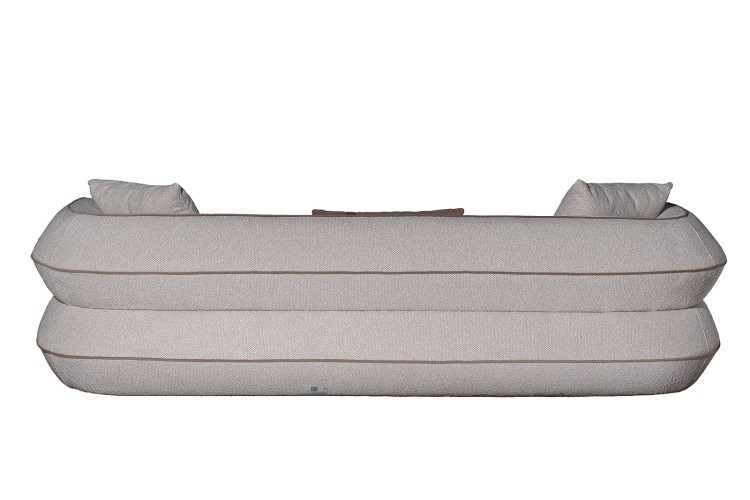 Диван Amelia трехместный букле светлый 253*100*67см с бежевым кантом (TT-00016098)