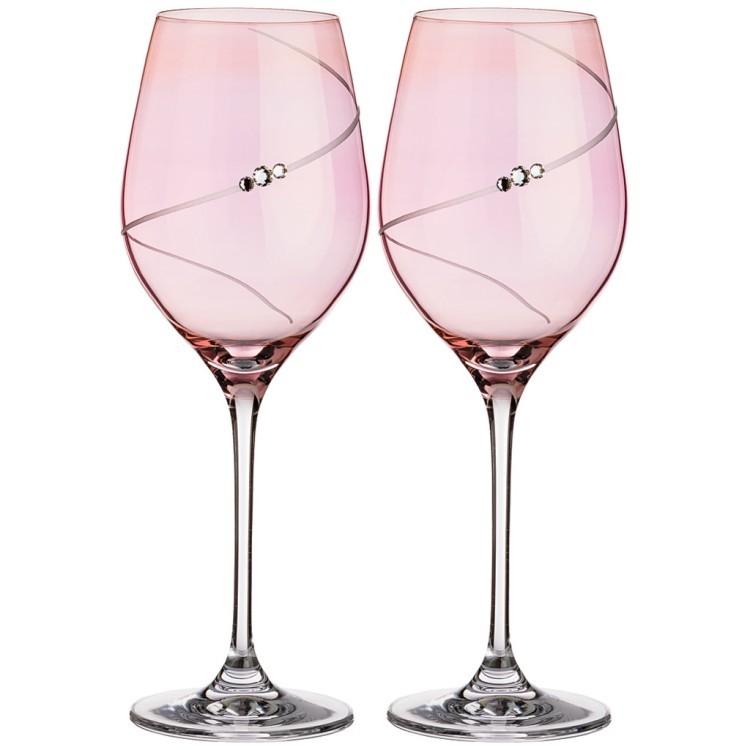 Набор бокалов для вина из 2 штук "силуэт" pink 350 мл Diamant (681-114)
