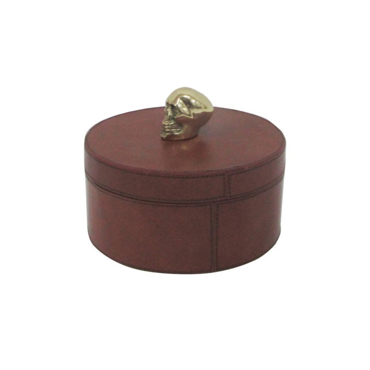 Шкатулка D243, 23, кожа, металл, Brown, ROOMERS FURNITURE