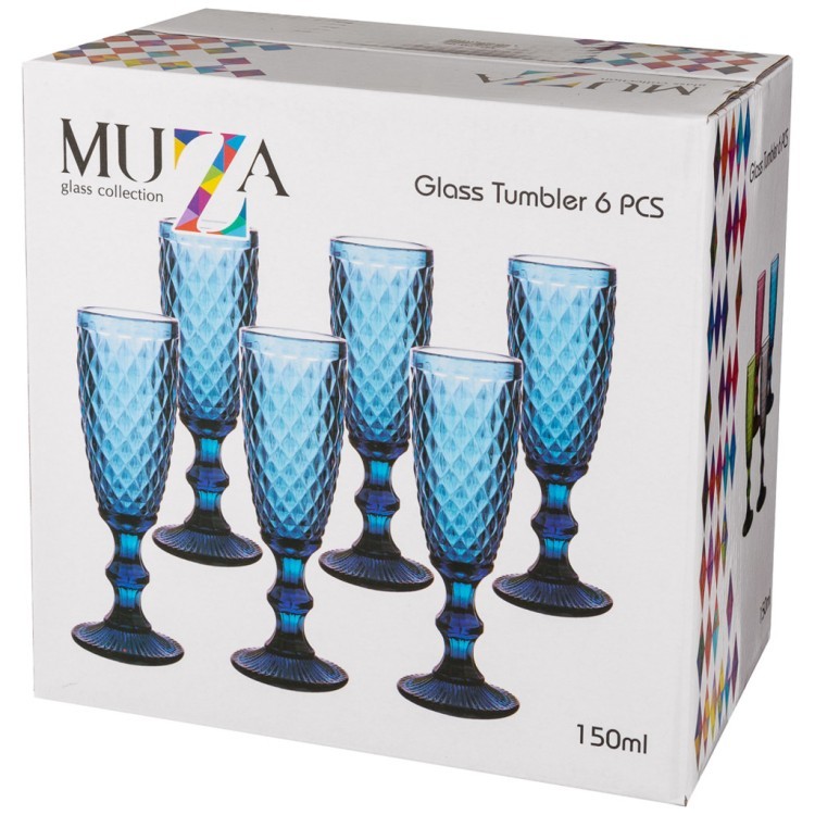 Набор бокалов для шампанского "пина" из 6шт. серия "muza color" 150мл. / в=20 см Lefard (781-127)