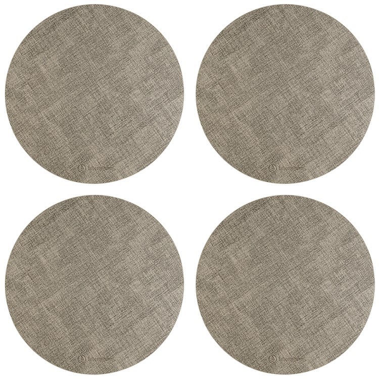 Набор из 4-х сервировочных салфеток leanera, D35 см, песочные (76986)