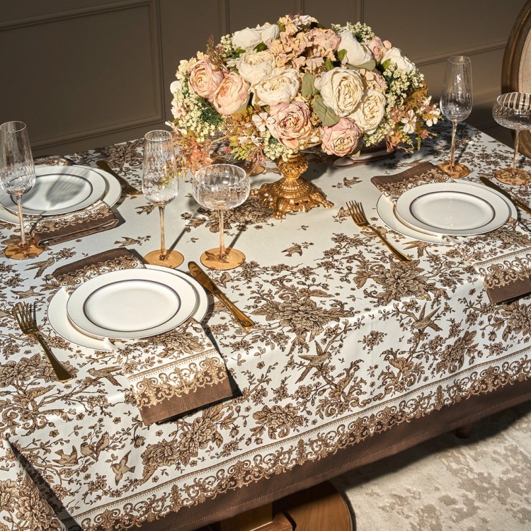 Скатерть " royal garden" 140х180см ,белый ,100% хлопок ,твил с пропиткой Lefard (850-754-2)