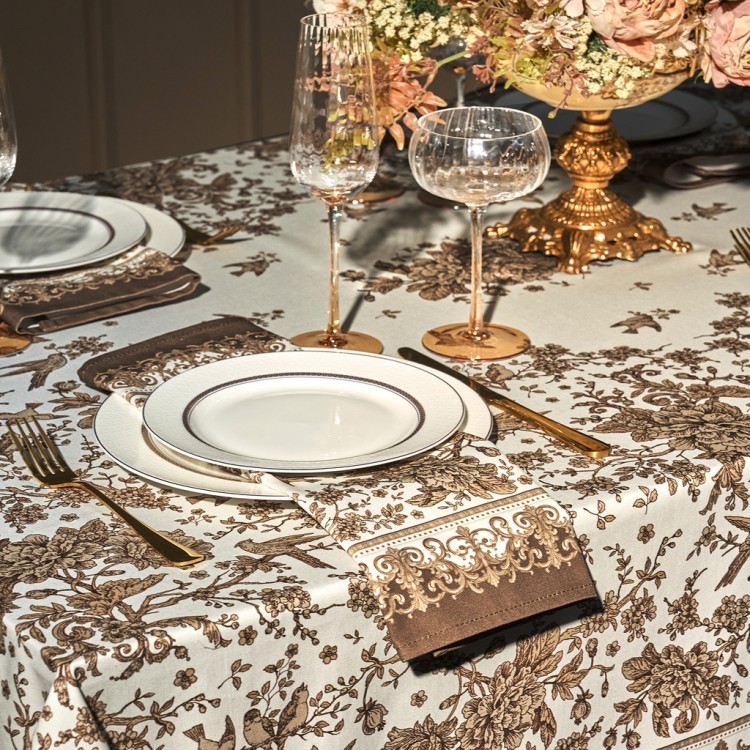 Скатерть " royal garden" 140х180см ,белый ,100% хлопок ,твил с пропиткой Lefard (850-754-2)