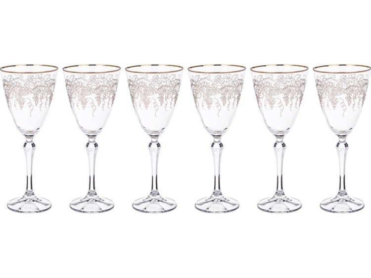 Набор бокалов для вина из 6 шт. "elisabeth" 350 мл. высота=23 см. (кор=8набор.) Bohemia Crystal (674-590)