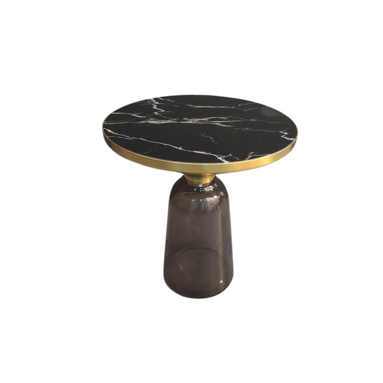 Столик кофейный odd, D50 см, мрамор/черный (74258)