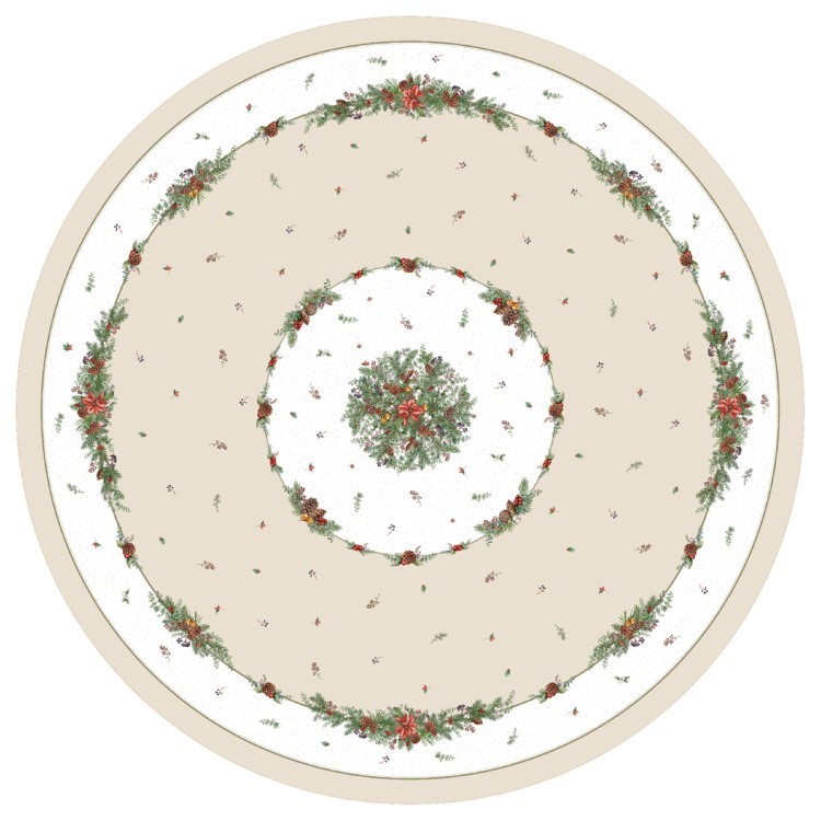 Скатерть  d220 cm круглая, "celebration", цвет: бежевый, tm lefard, полиэстер 100% (986-001-26) 