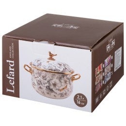 Кастрюля эмалированная lefard с крышкой, серия royal garden, 2,1л, диа.16см Lefard (950-671)