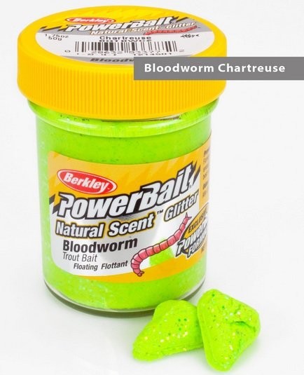 Паста форелевая Berkley 50 г Bloodworm - Chartreuse (мотыльный/неон.зел.) (61490)