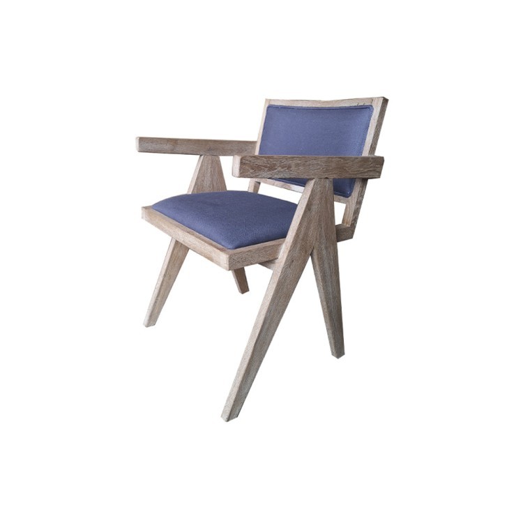 Полукресло HDC5805-OAK/A054, дуб, текстиль, blue, ROOMERS FURNITURE