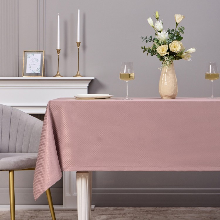 Скатерть 145х180см серый теплый евроуголок 100% полиэстер SANTALINO (805-028-2)