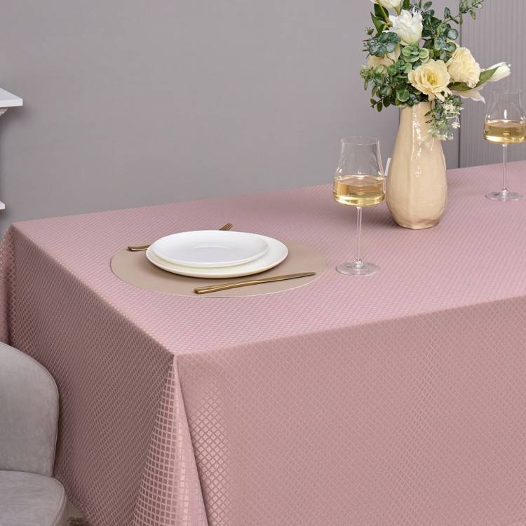 Скатерть 145х180см серый теплый евроуголок 100% полиэстер SANTALINO (805-028-2)