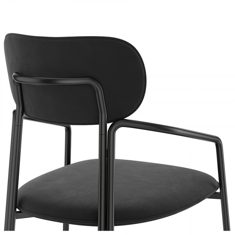 Набор из 2 стульев ror, round, велюр, черный/черный (74284)