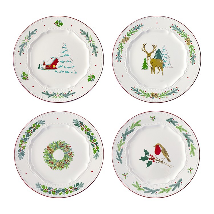 Набор из четырех тарелок nordic winter из коллекции new year essential, D23 см (79247)
