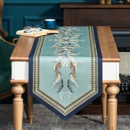 Дорожка "листья мориса" green stripe   45х215см, 100% хлопок,твил c пропиткой Lefard (850-752-34)