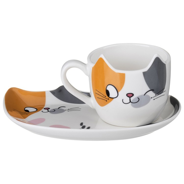 Набор для завтрака lefard "cat", 2 пр.: кружка 190 мл, тарелка 18*12 см Lefard (260-1117)
